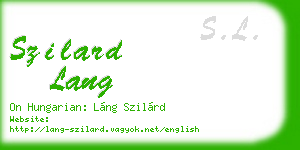 szilard lang business card