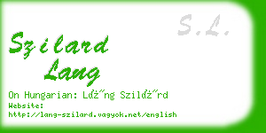 szilard lang business card